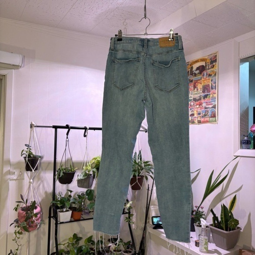 Lucky Brand Bridgette Jeans Women 6/28 Blue High Rise Skinny Distressed Boho - Picture 6 of 8